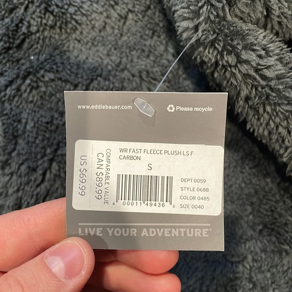 Eddie Bauer Womens size small fuzzy zip-up - Picture 3 of 5